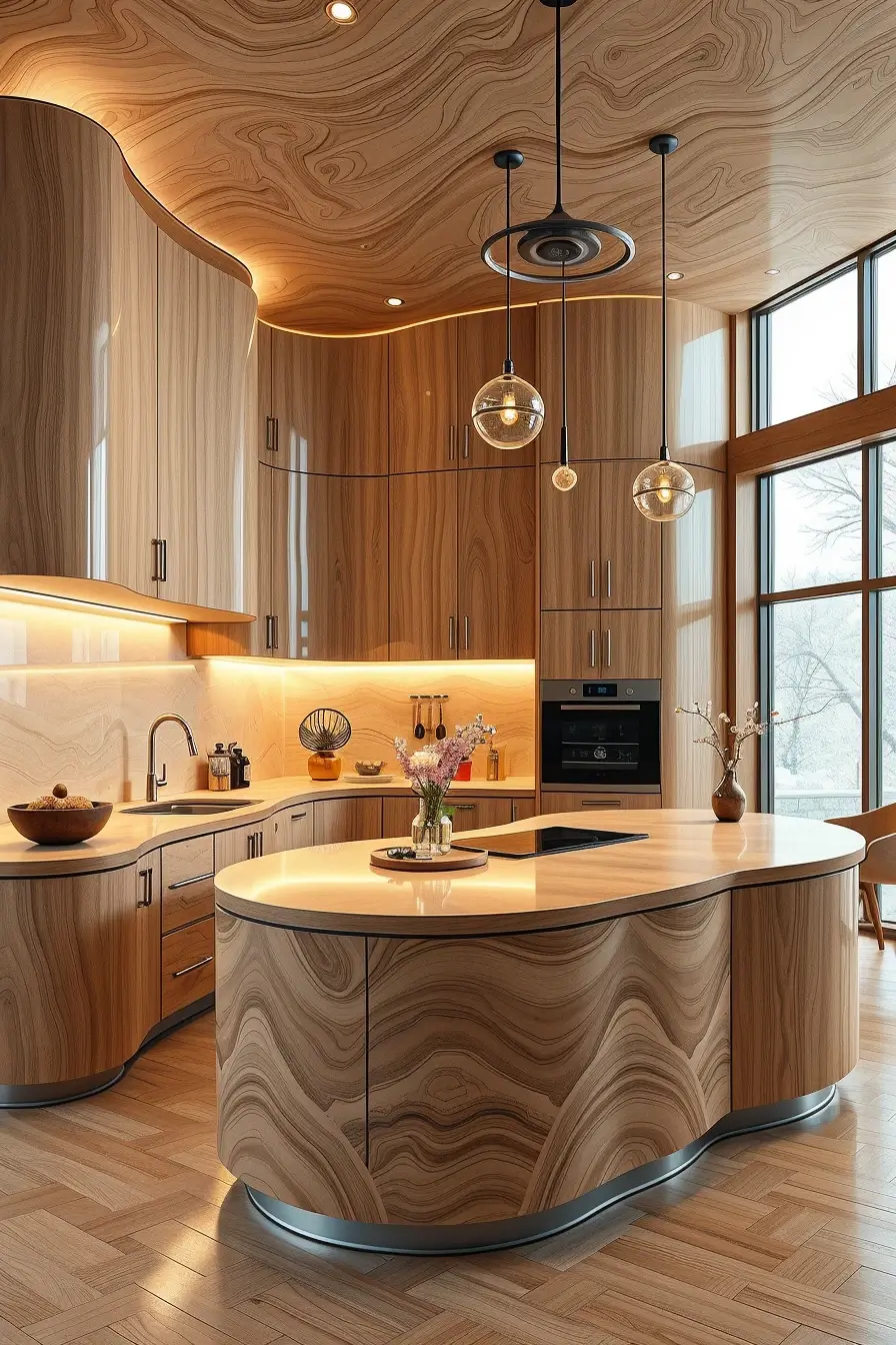 64 Wood Kitchen Ideas 2026: Curved, Designer & Modern Wood Kitchens With Sculptural Forms