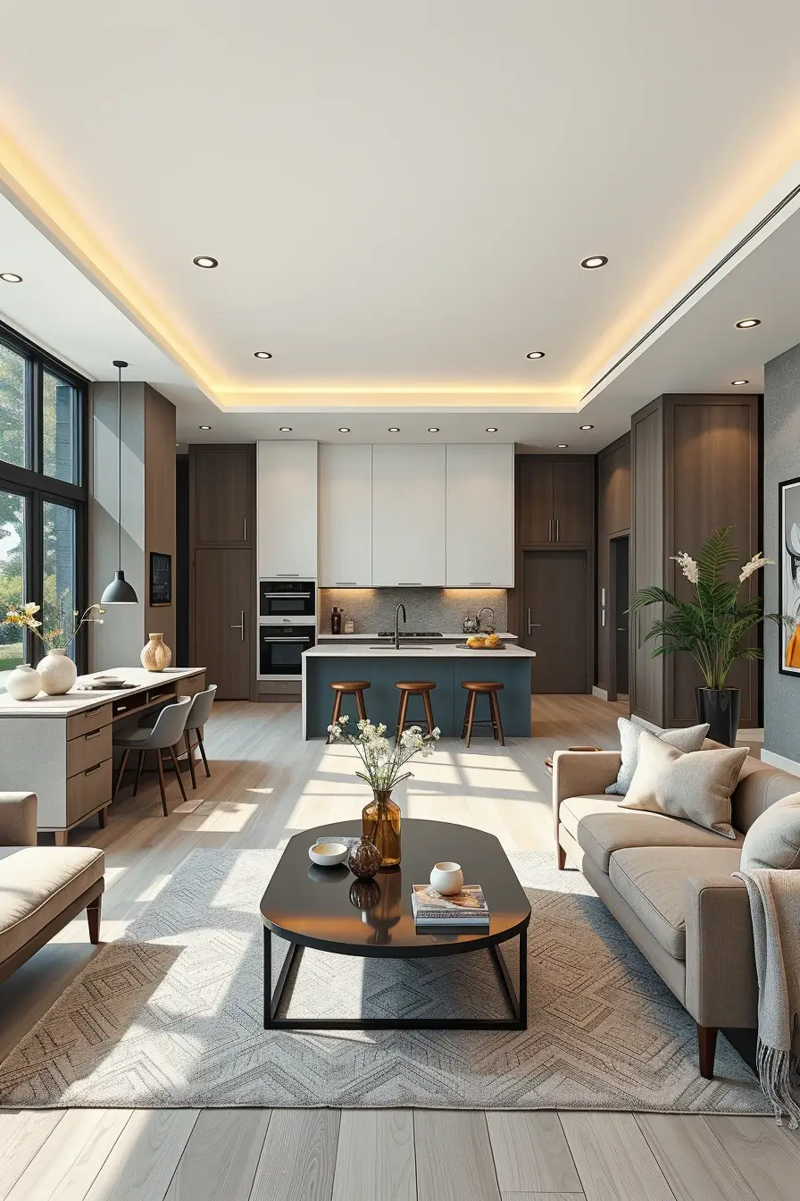 64 Open Kitchen Living Rooms for 2026 with Curved Designer Interiors