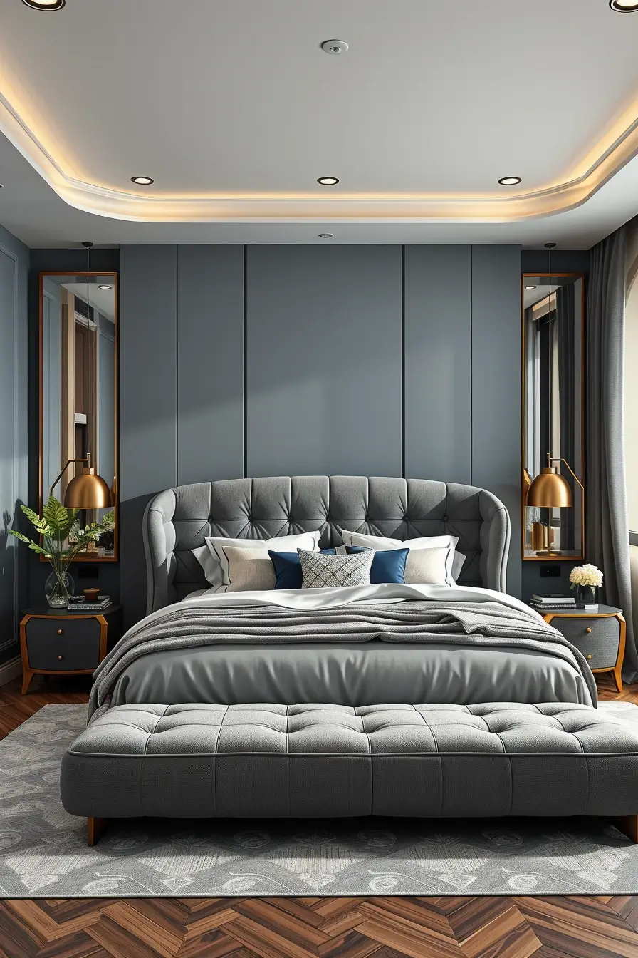 64 Grey Bedroom Ideas 2026: Modern Designer Grey Bedrooms With Curved Furniture