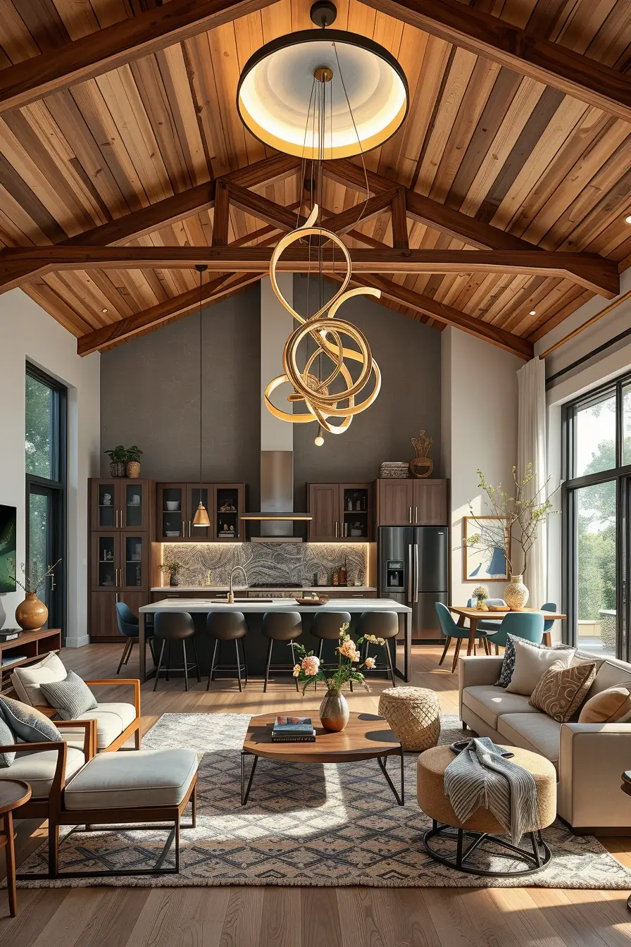 64 Open Kitchen Living Rooms for 2026 with Curved Designer Interiors