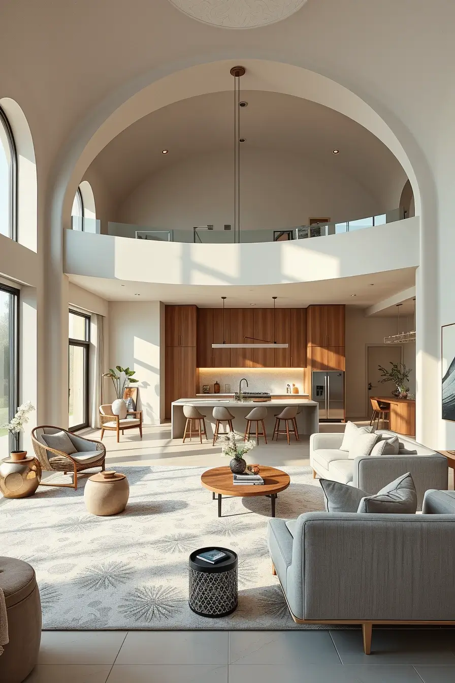 64 Open Kitchen Living Rooms for 2026 with Curved Designer Interiors