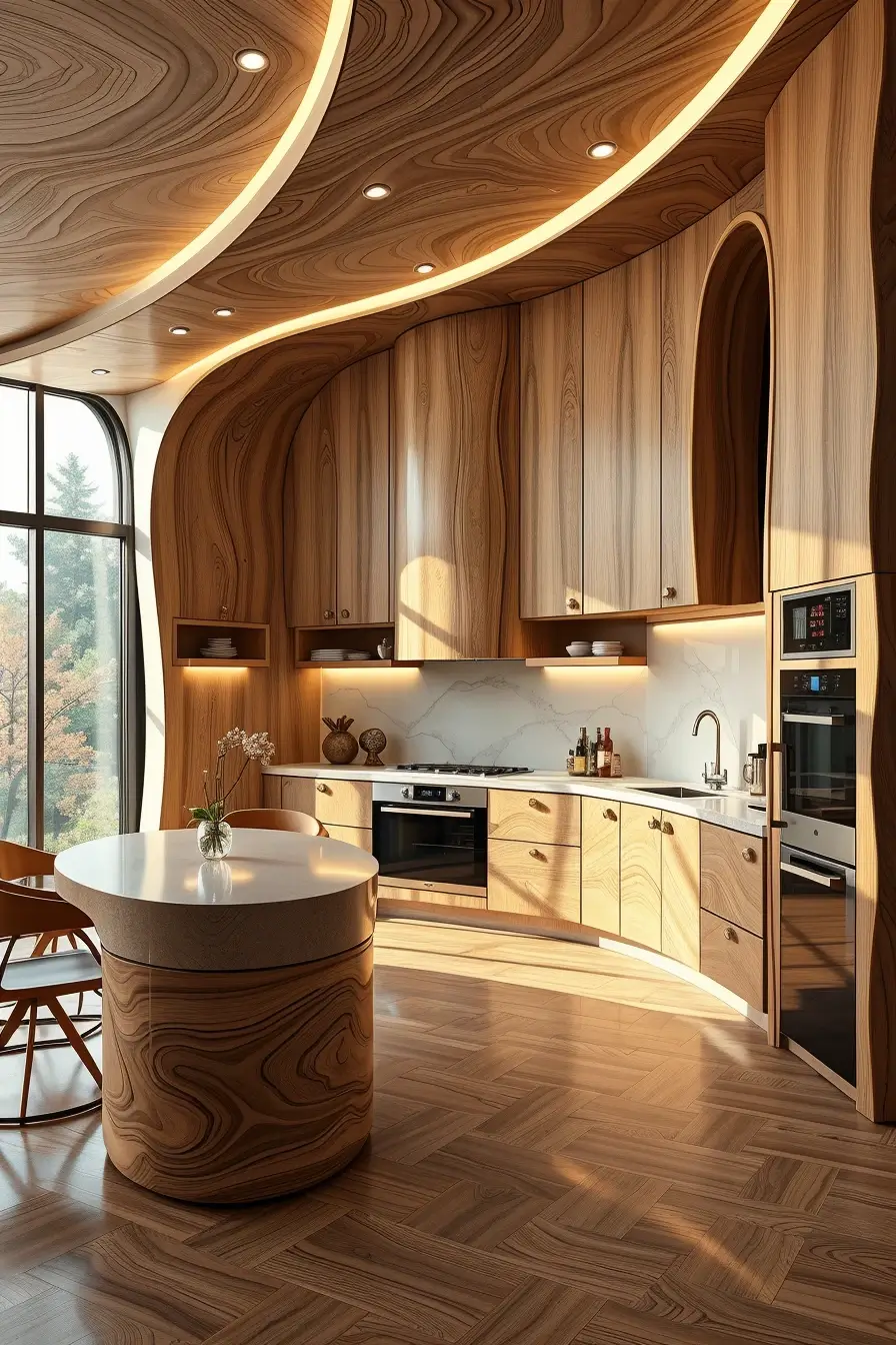 64 Wood Kitchen Ideas 2026: Curved, Designer & Modern Wood Kitchens With Sculptural Forms