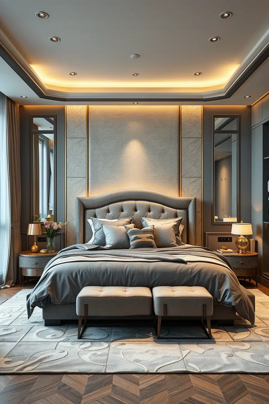 64 Grey Bedroom Ideas 2026: Modern Designer Grey Bedrooms With Curved Furniture