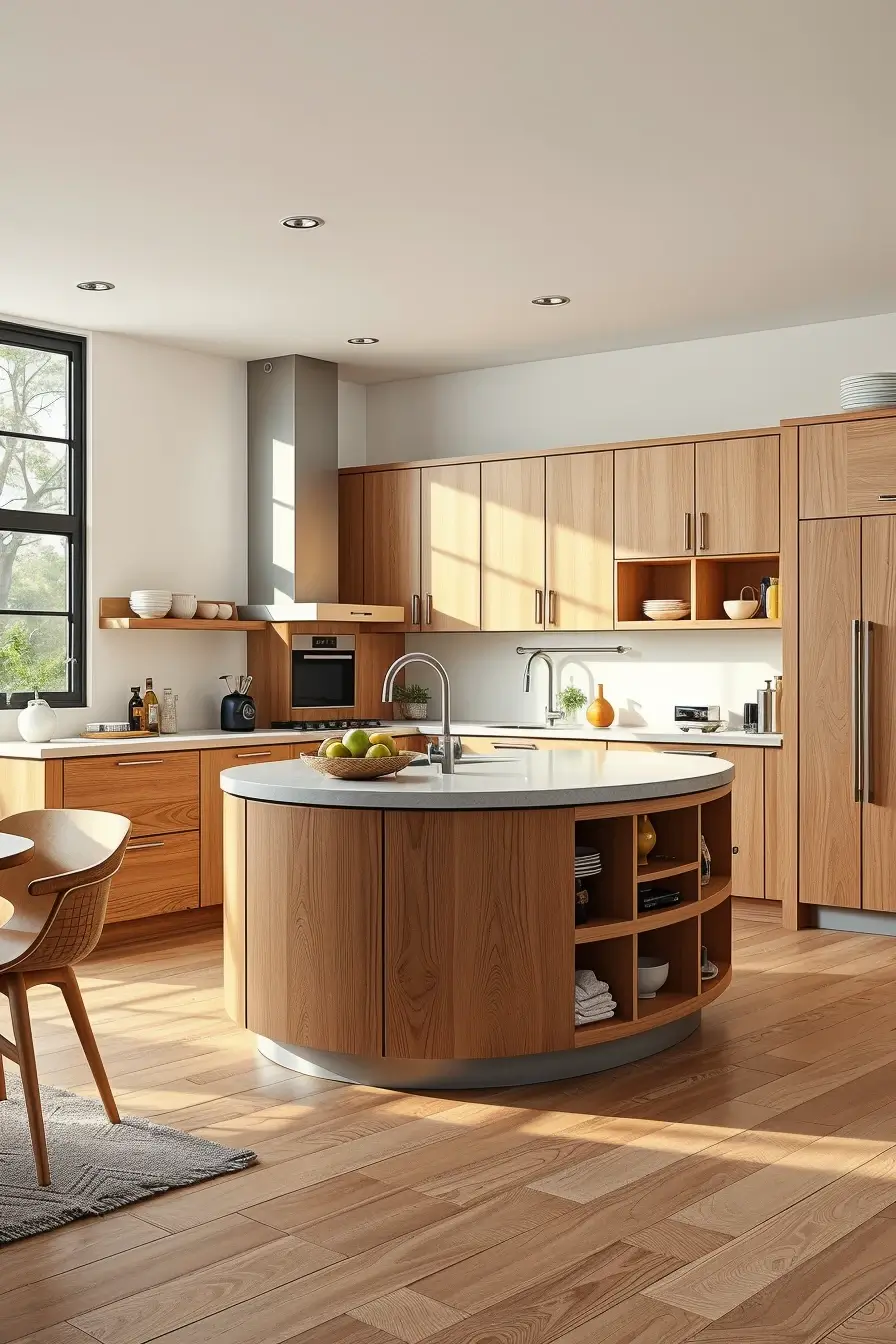 62 Oak Kitchen Ideas 2026: Sculptural, Curved and Designer Oak Interiors