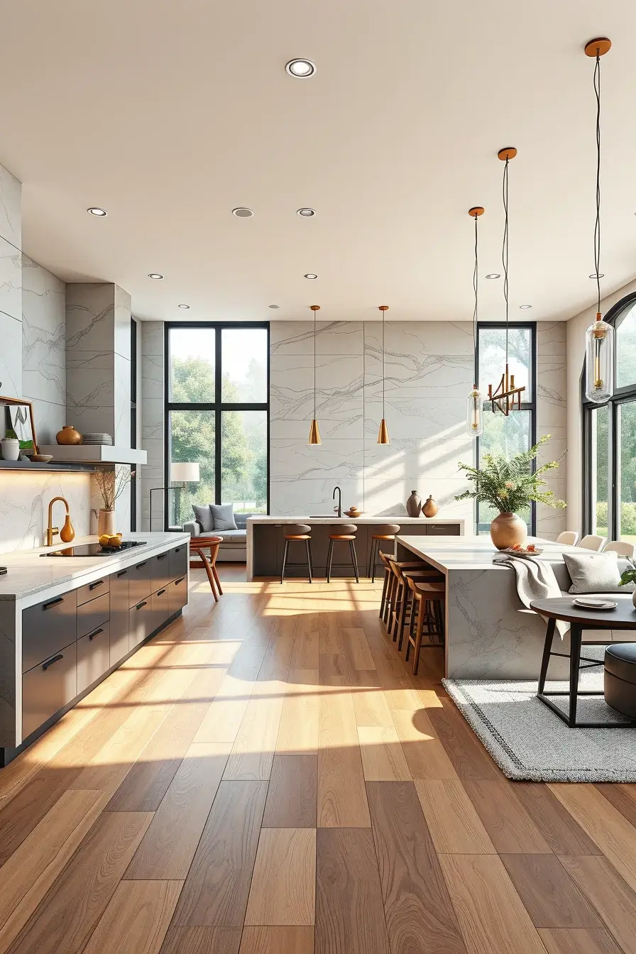 64 Open Kitchen Living Rooms for 2026 with Curved Designer Interiors