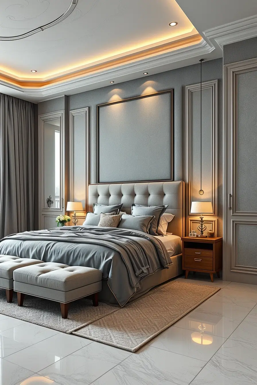 64 Grey Bedroom Ideas 2026: Modern Designer Grey Bedrooms With Curved Furniture