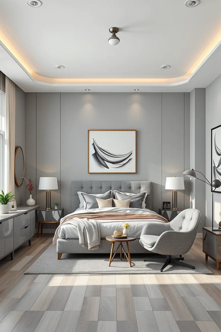 64 Grey Bedroom Ideas 2026: Modern Designer Grey Bedrooms With Curved Furniture
