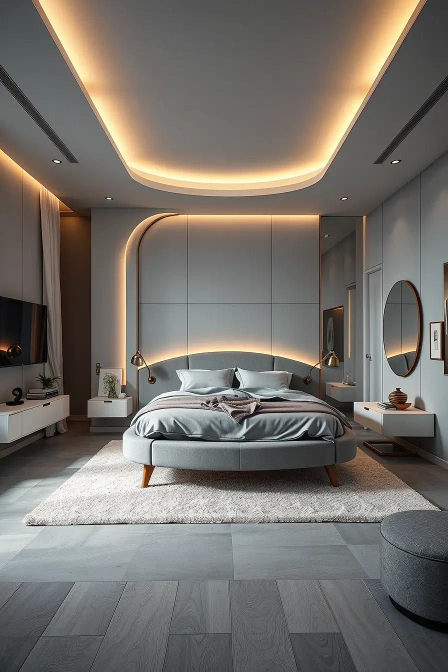 64 Grey Bedroom Ideas 2026: Modern Designer Grey Bedrooms With Curved Furniture