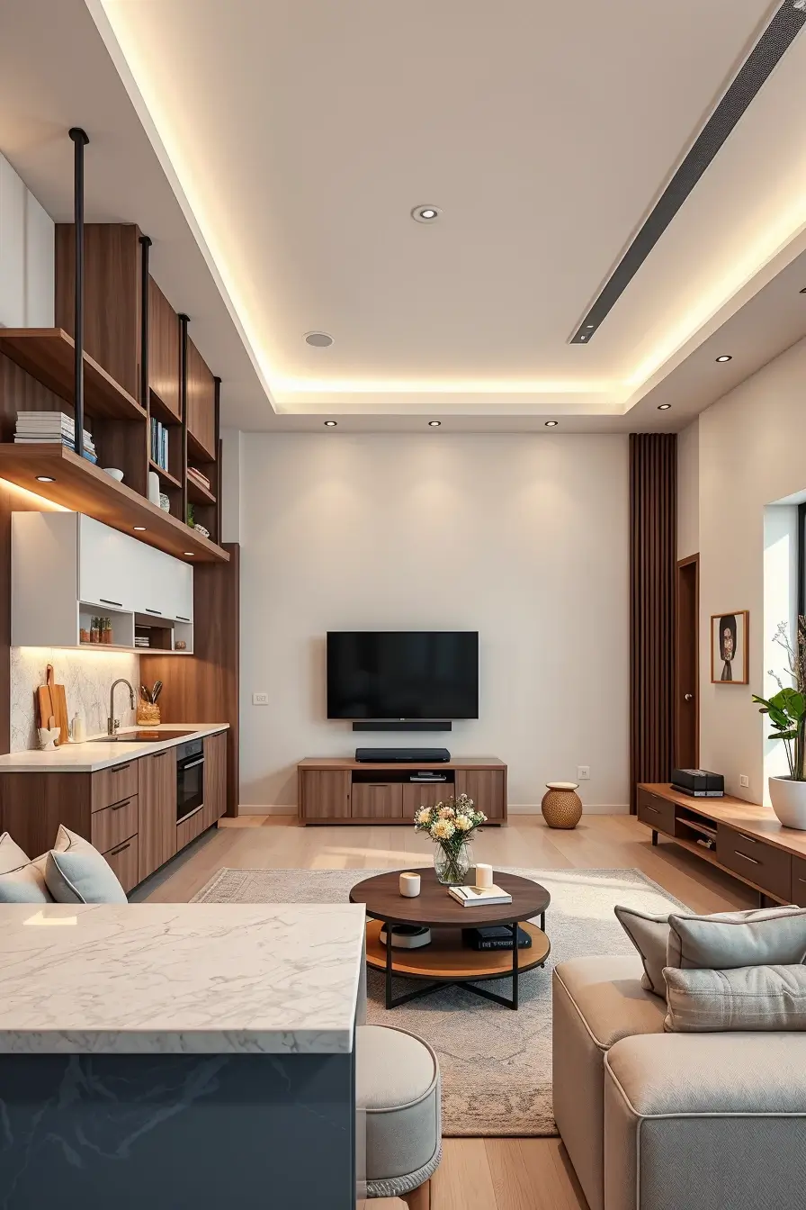 64 Open Kitchen Living Rooms for 2026 with Curved Designer Interiors