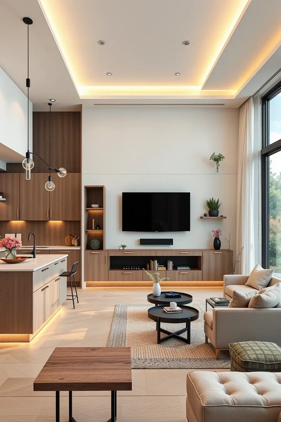 64 Open Kitchen Living Rooms for 2026 with Curved Designer Interiors