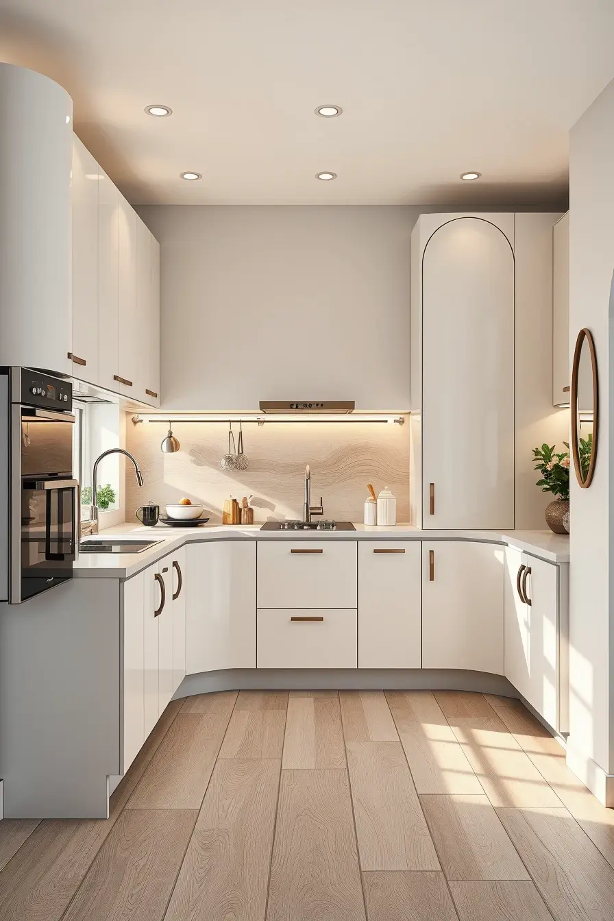 65 Small Kitchen Ideas 2026: Modern Designs, Curved Furniture & Space-Saving Trends