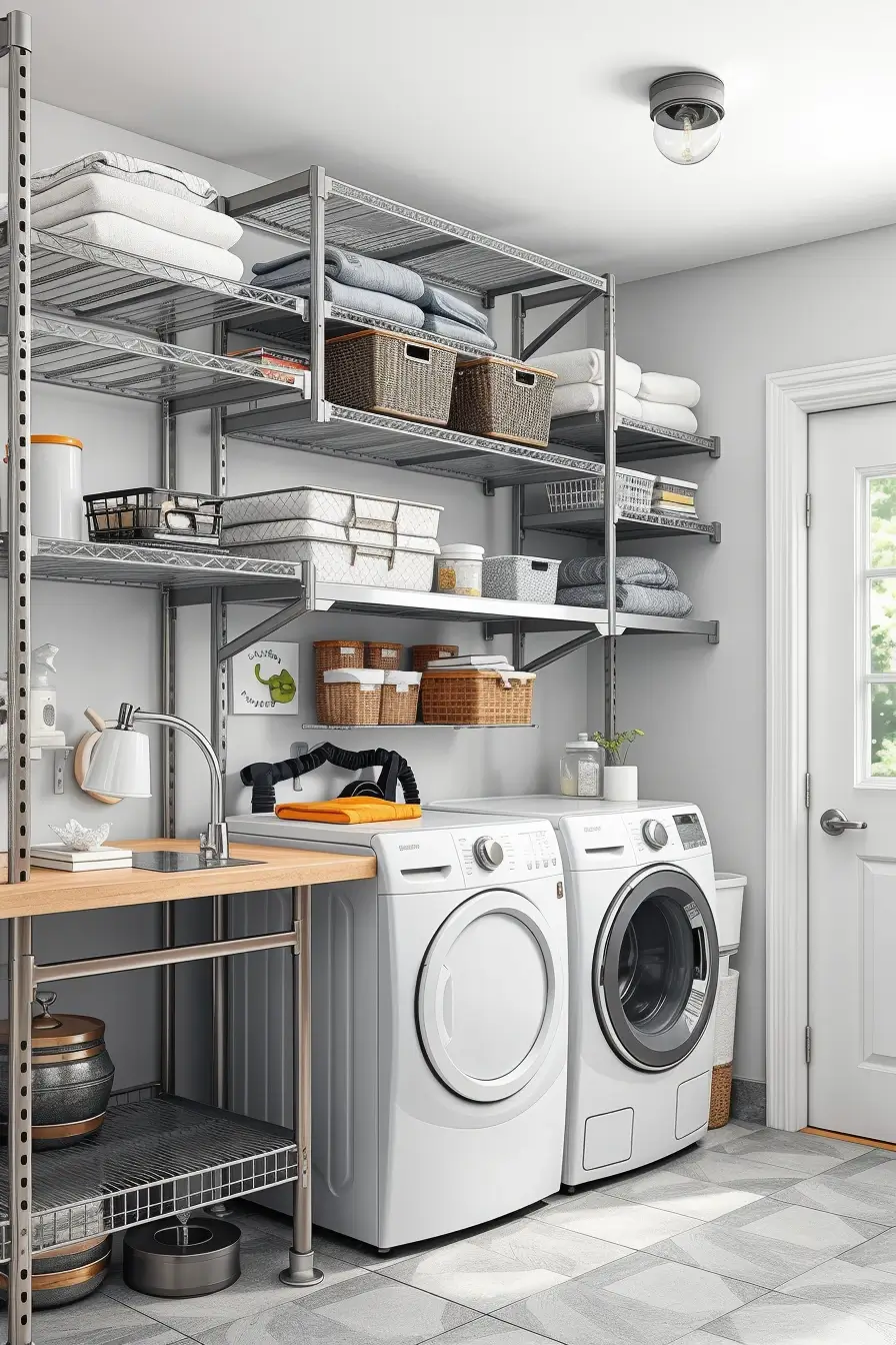 62 Laundry Room Shelves Ideas 2026: Stylish, Modern and Designer Storage Solutions