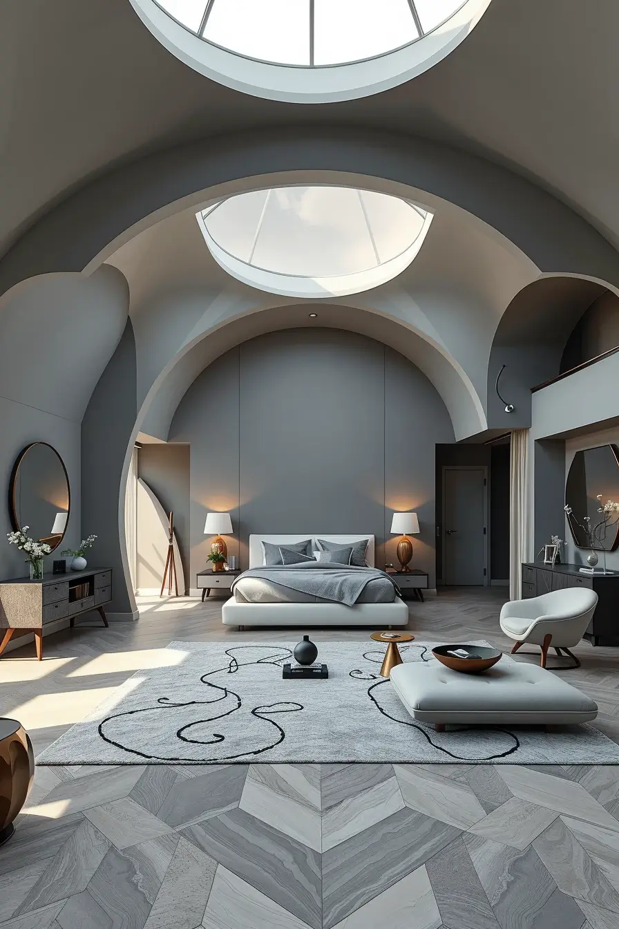64 Grey Bedroom Ideas 2026: Modern Designer Grey Bedrooms With Curved Furniture