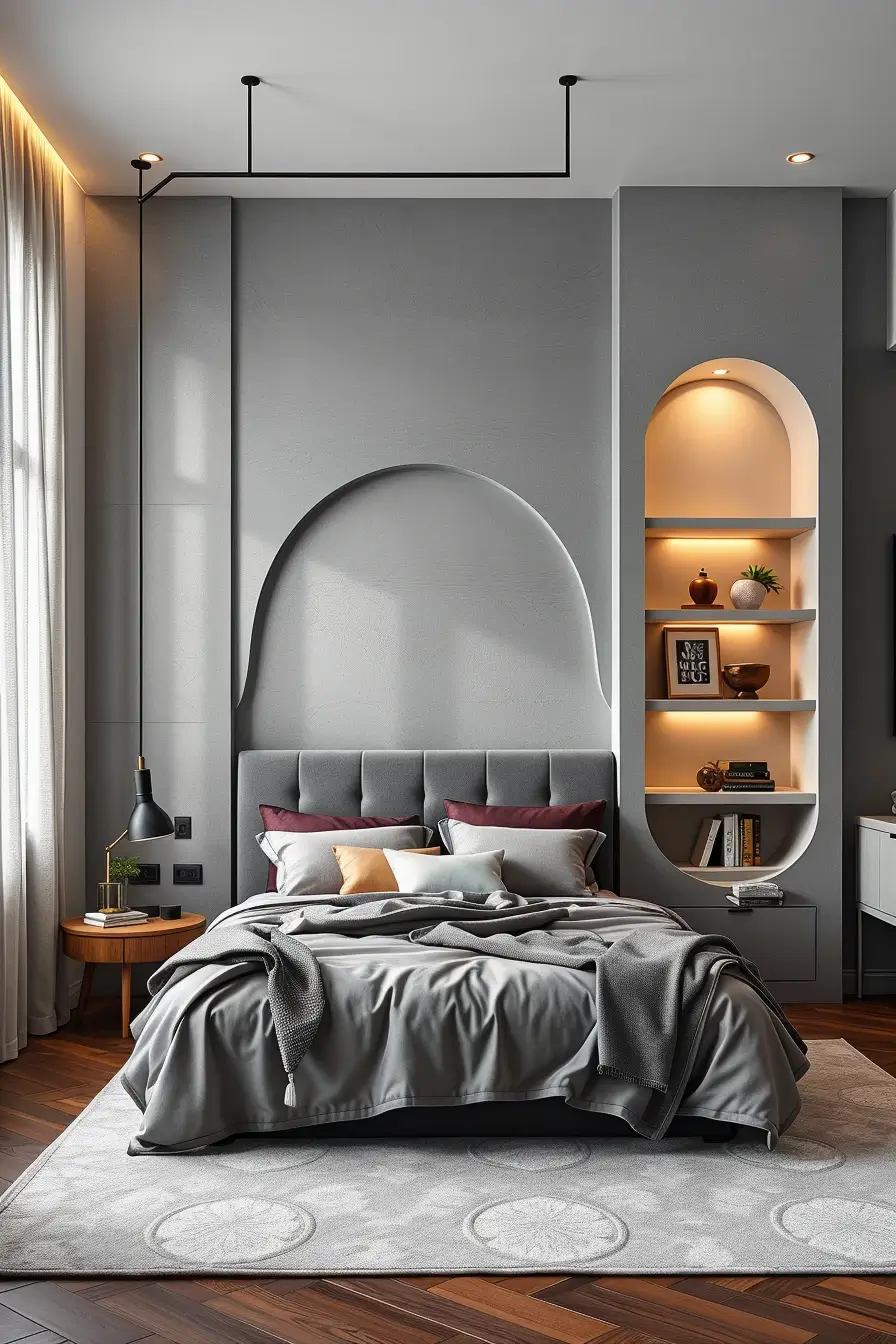 64 Grey Bedroom Ideas 2026: Modern Designer Grey Bedrooms With Curved Furniture