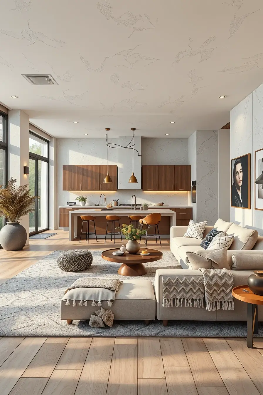 64 Open Kitchen Living Rooms for 2026 with Curved Designer Interiors