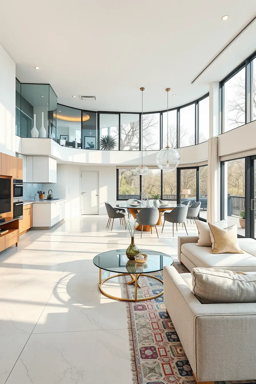 64 Open Kitchen Living Rooms for 2026 with Curved Designer Interiors