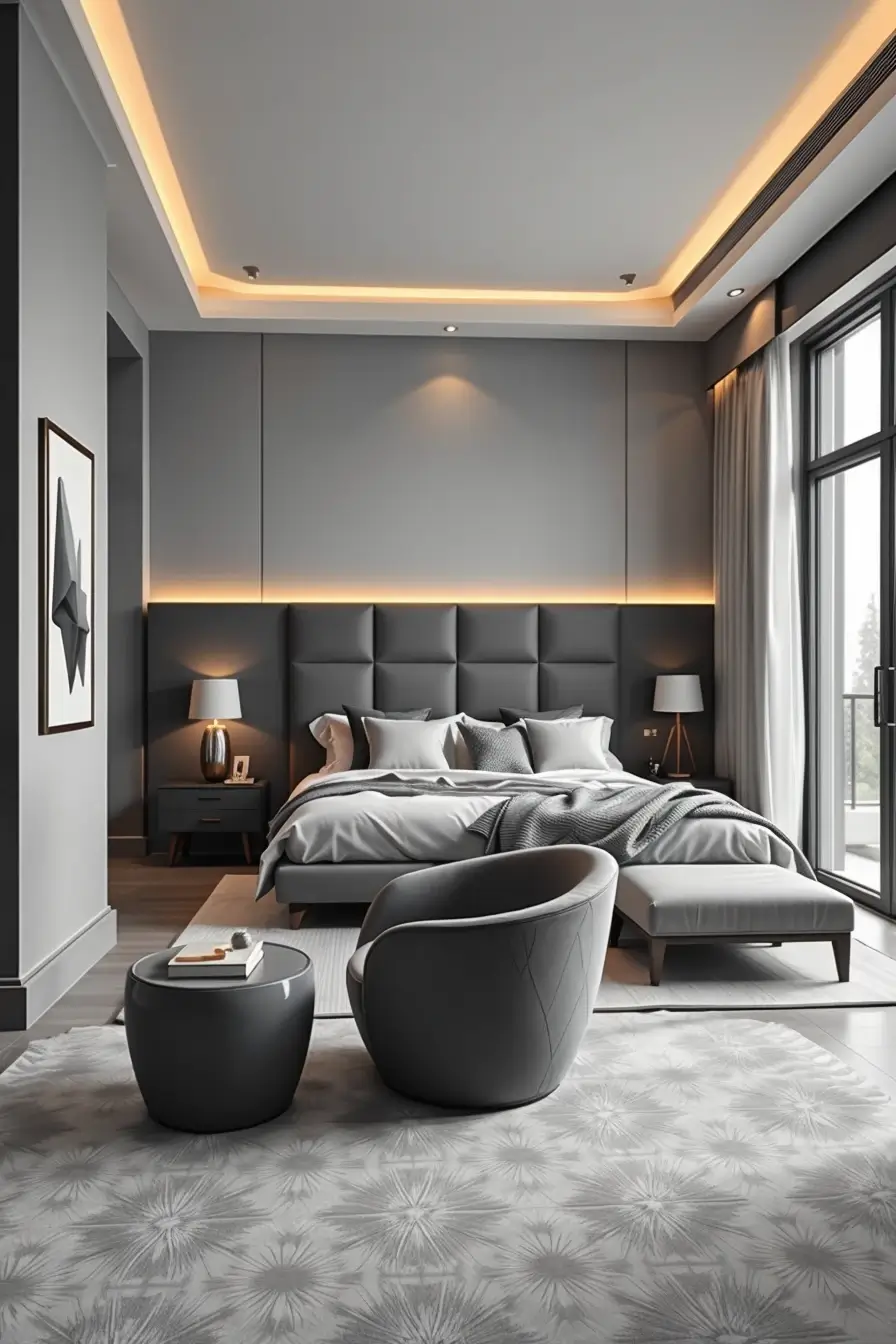 64 Grey Bedroom Ideas 2026: Modern Designer Grey Bedrooms With Curved Furniture