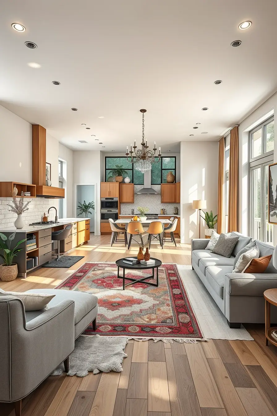 64 Open Kitchen Living Rooms for 2026 with Curved Designer Interiors