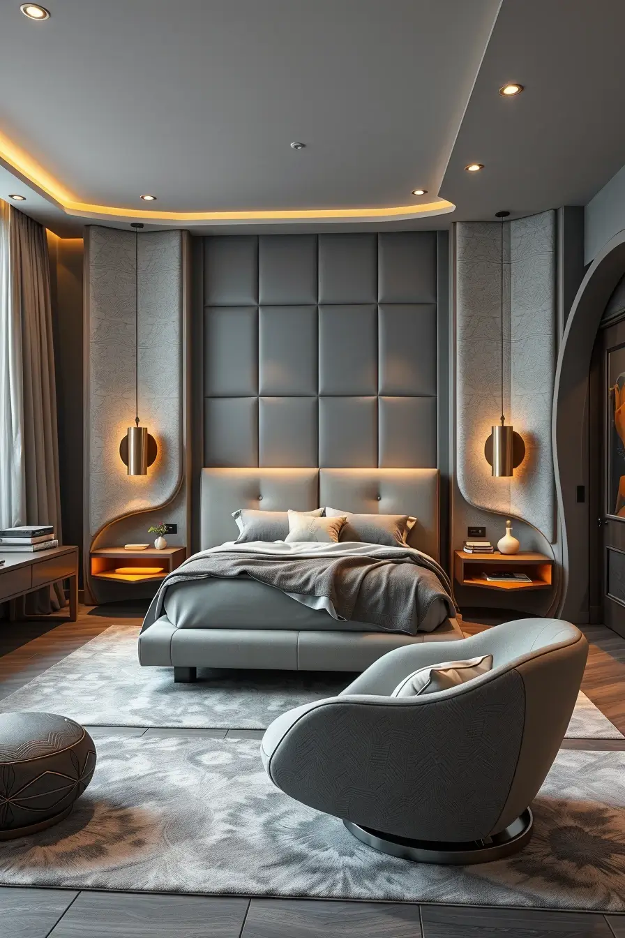64 Grey Bedroom Ideas 2026: Modern Designer Grey Bedrooms With Curved Furniture
