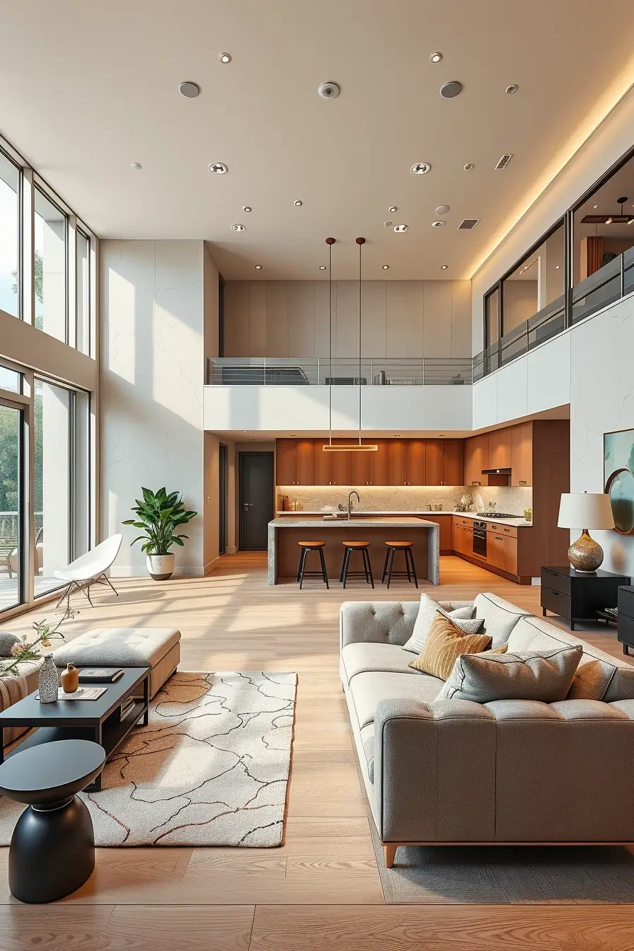 64 Open Kitchen Living Rooms for 2026 with Curved Designer Interiors