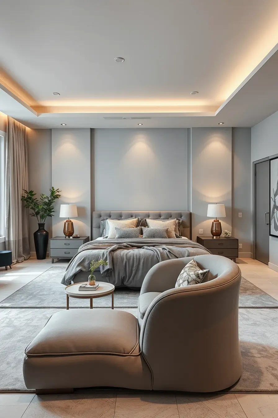 64 Grey Bedroom Ideas 2026: Modern Designer Grey Bedrooms With Curved Furniture