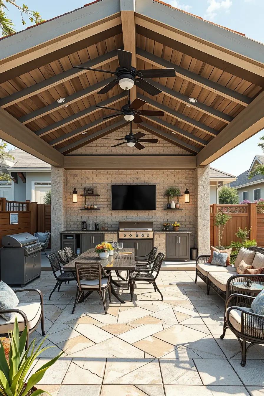 64 Outdoor BBQ Area With Roof 2026: Modern Covered Grill Designs For Stylish Outdoor Living