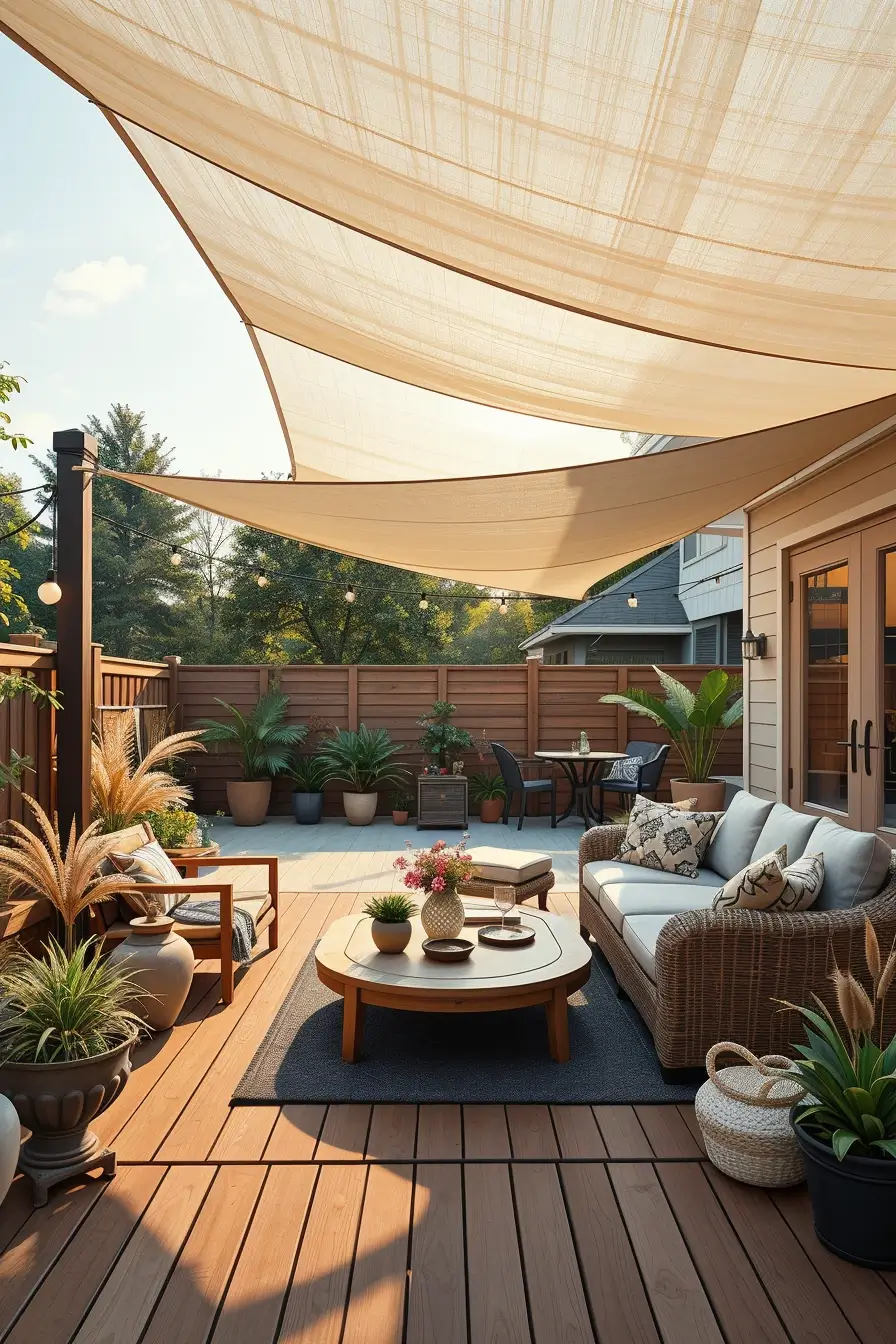 58 Sun Sail Shade Ideas For Your Outdoor Space 2026: Stylish Patio & Backyard Shade Inspiration