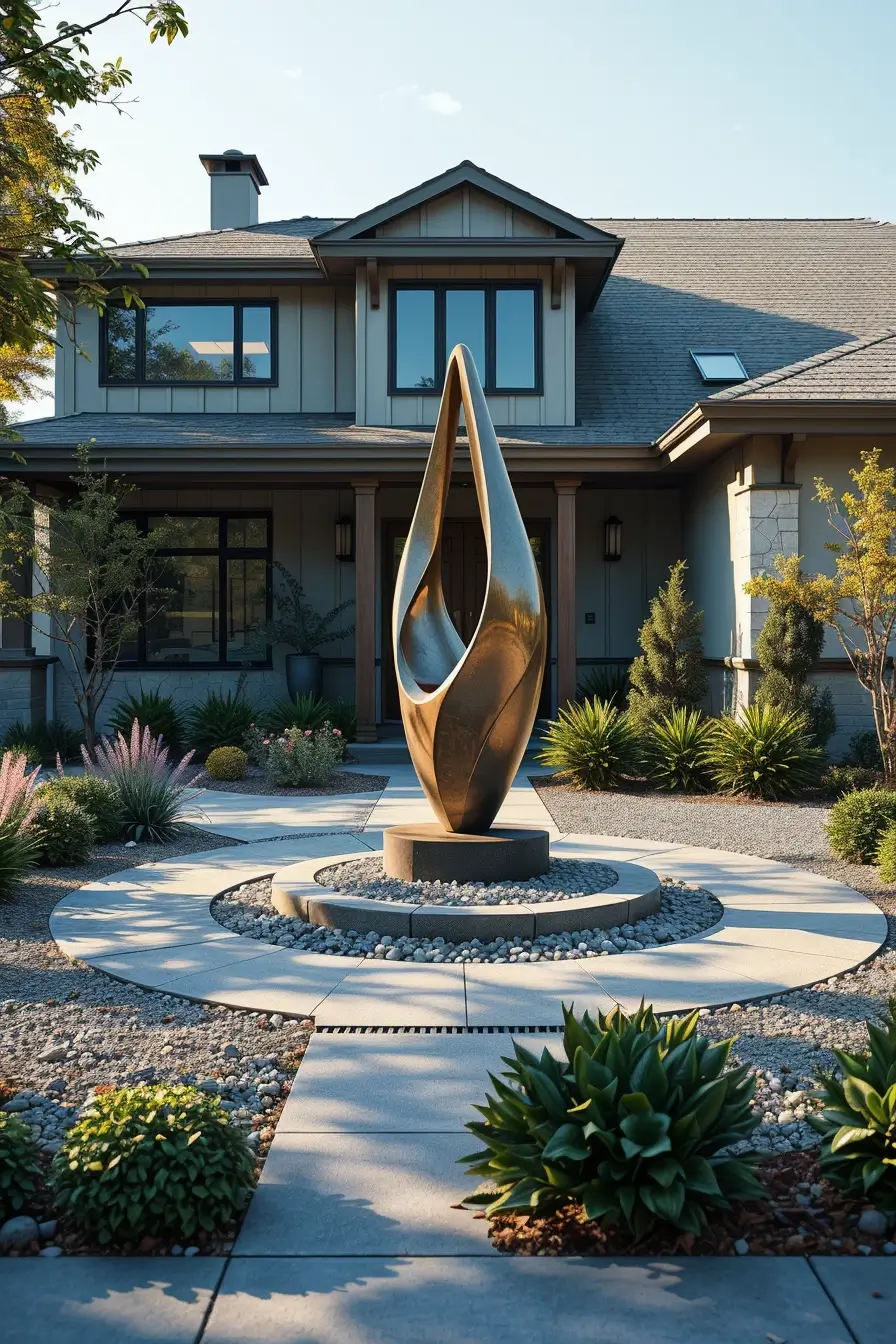 59 Summer Front Yard Decor Ideas 2026: Modern Sculptural Outdoor Inspiration