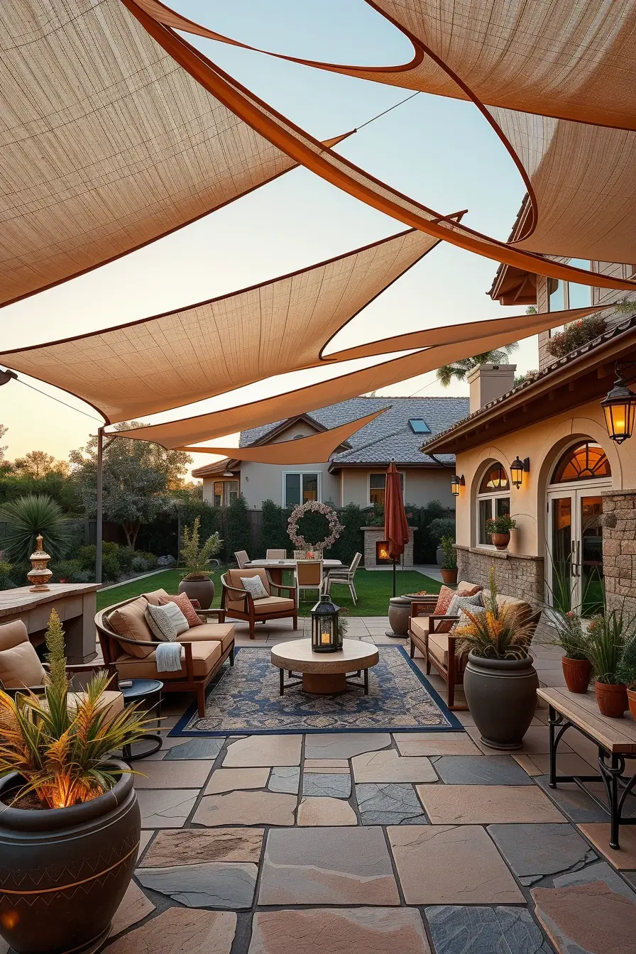 58 Sun Sail Shade Ideas For Your Outdoor Space 2026: Stylish Patio & Backyard Shade Inspiration