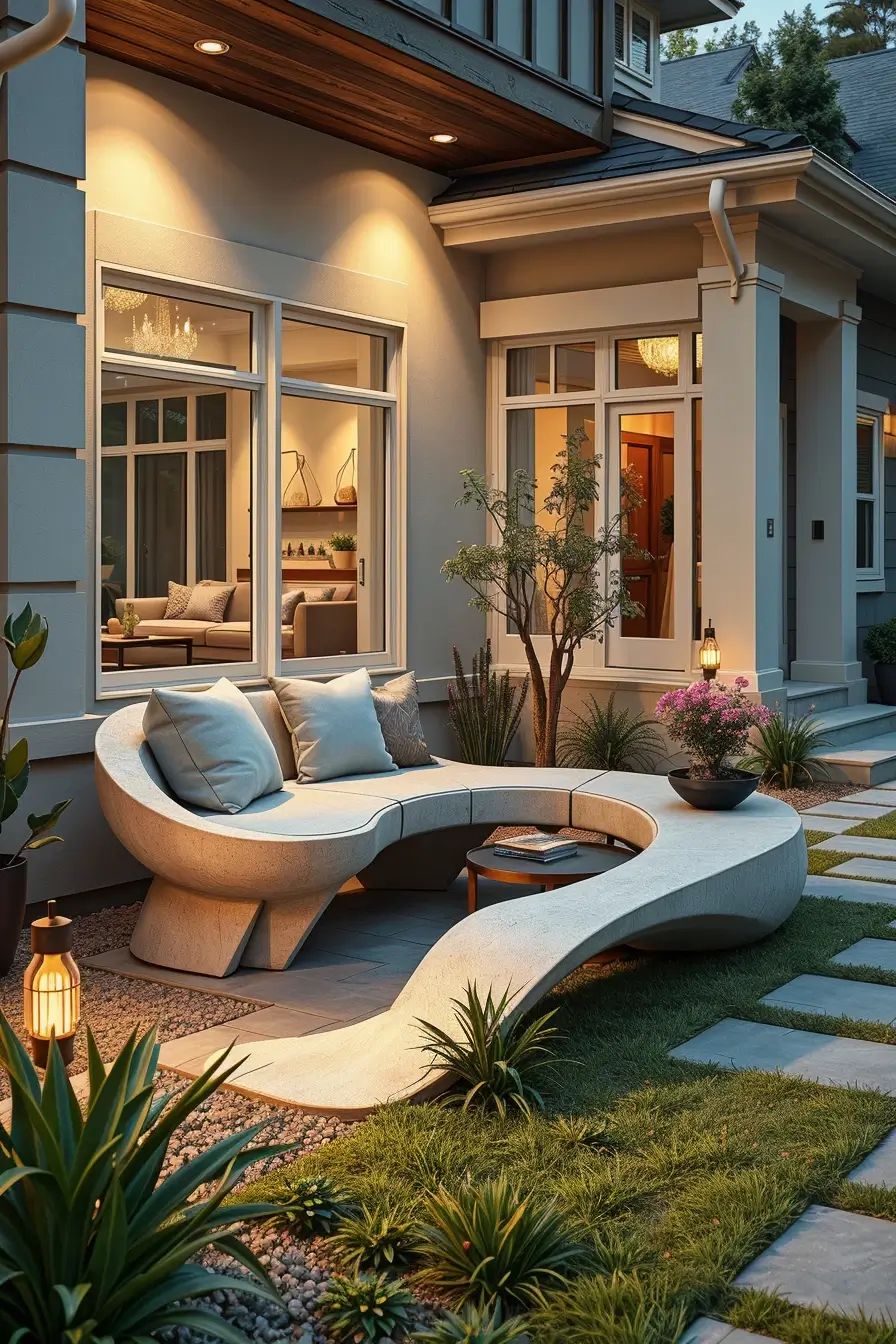 59 Summer Front Yard Decor Ideas 2026: Modern Sculptural Outdoor Inspiration