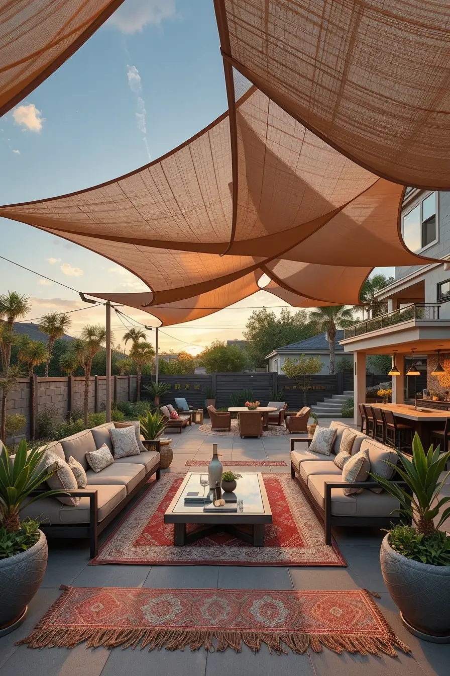 58 Sun Sail Shade Ideas For Your Outdoor Space 2026: Stylish Patio & Backyard Shade Inspiration