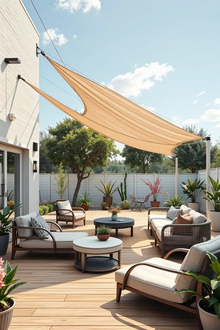 58 Sun Sail Shade Ideas For Your Outdoor Space 2026: Stylish Patio & Backyard Shade Inspiration