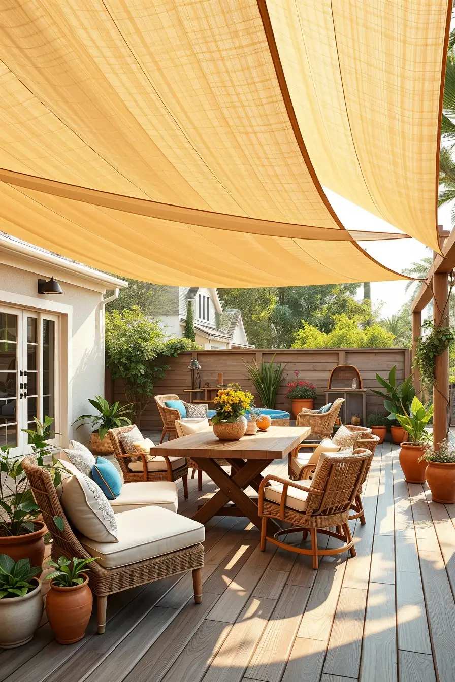 58 Sun Sail Shade Ideas For Your Outdoor Space 2026: Stylish Patio & Backyard Shade Inspiration