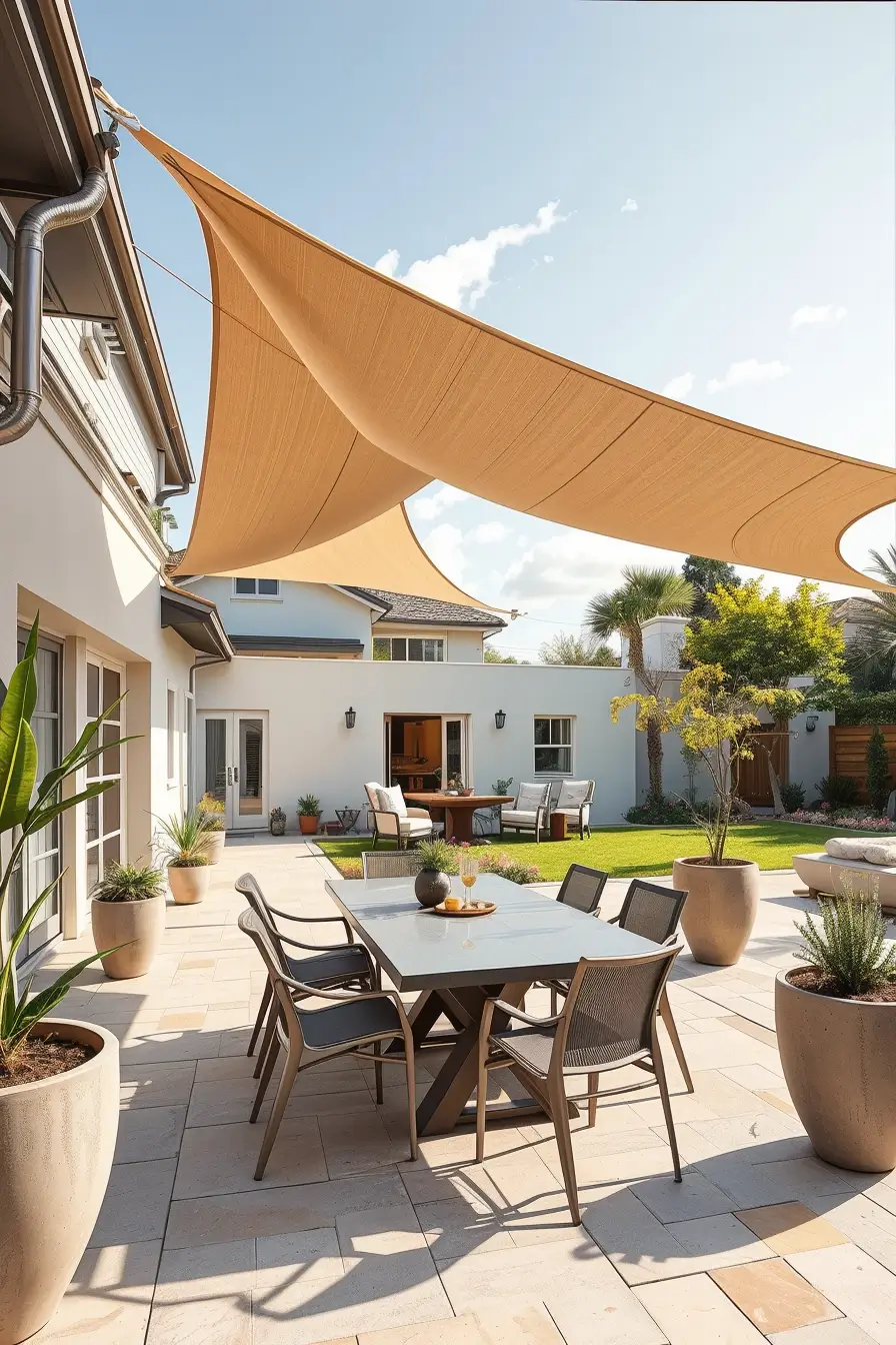 58 Sun Sail Shade Ideas For Your Outdoor Space 2026: Stylish Patio & Backyard Shade Inspiration