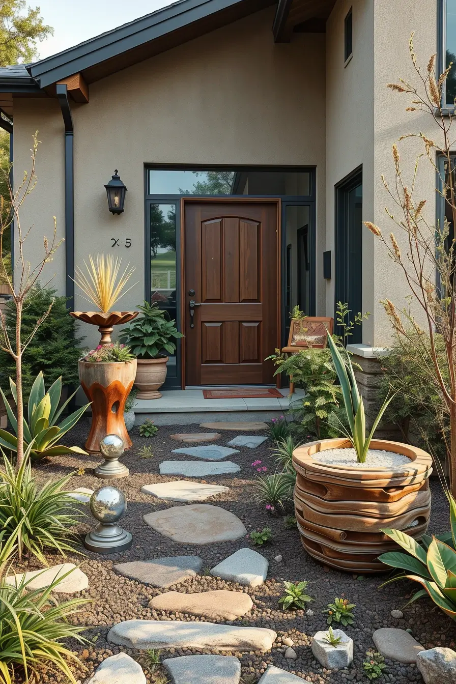 59 Summer Front Yard Decor Ideas 2026: Modern Sculptural Outdoor Inspiration