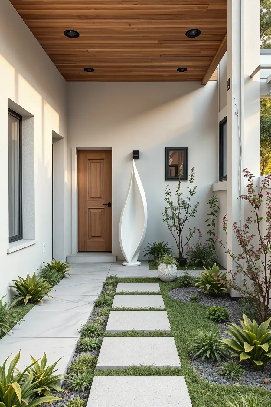 59 Summer Front Yard Decor Ideas 2026: Modern Sculptural Outdoor Inspiration
