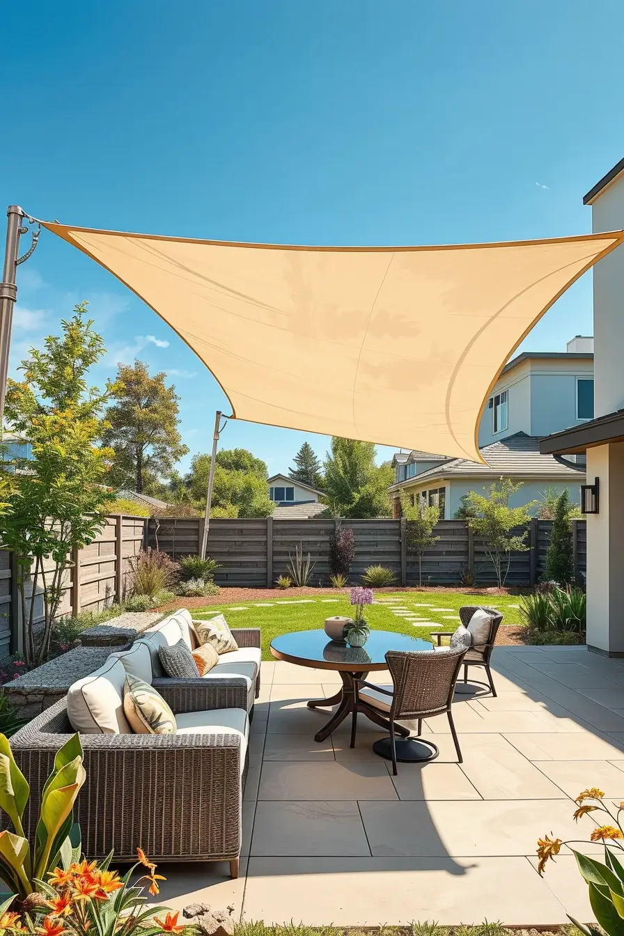 58 Sun Sail Shade Ideas For Your Outdoor Space 2026: Stylish Patio & Backyard Shade Inspiration