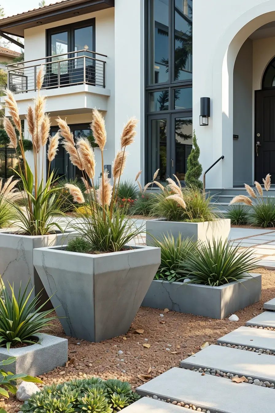59 Summer Front Yard Decor Ideas 2026: Modern Sculptural Outdoor Inspiration