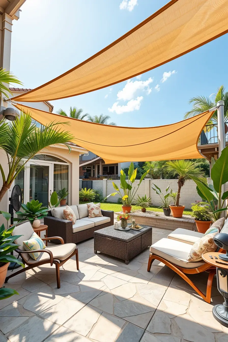 58 Sun Sail Shade Ideas For Your Outdoor Space 2026: Stylish Patio & Backyard Shade Inspiration